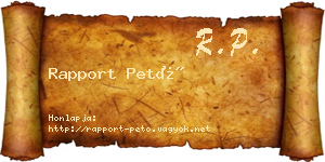 Rapport Pető névjegykártya